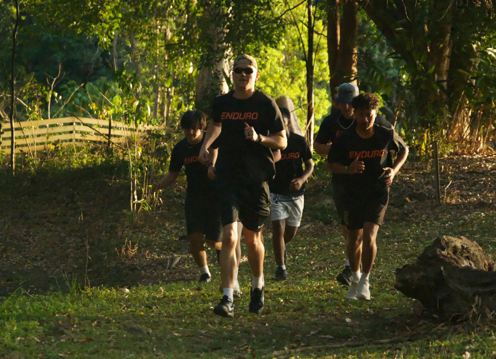 Enduro campers trail running